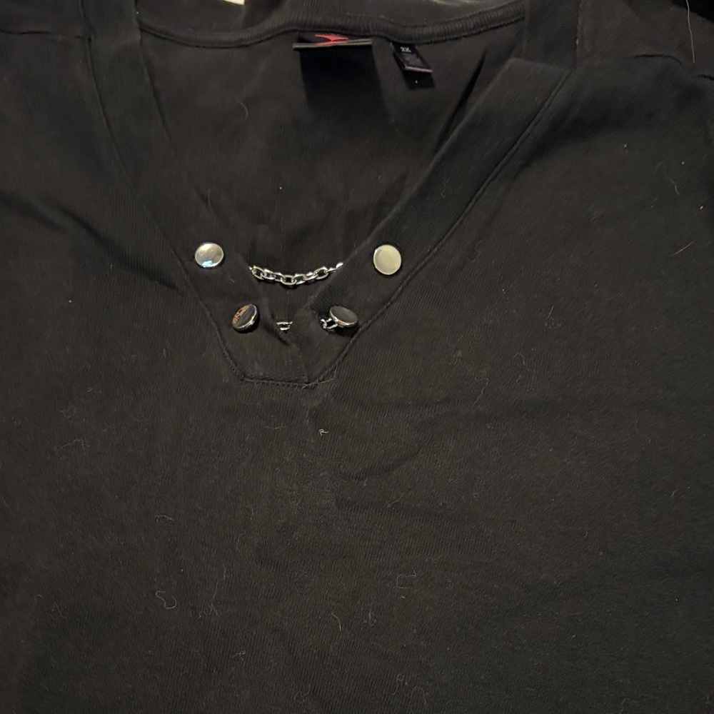 Rafaella Black Top with V-Neck